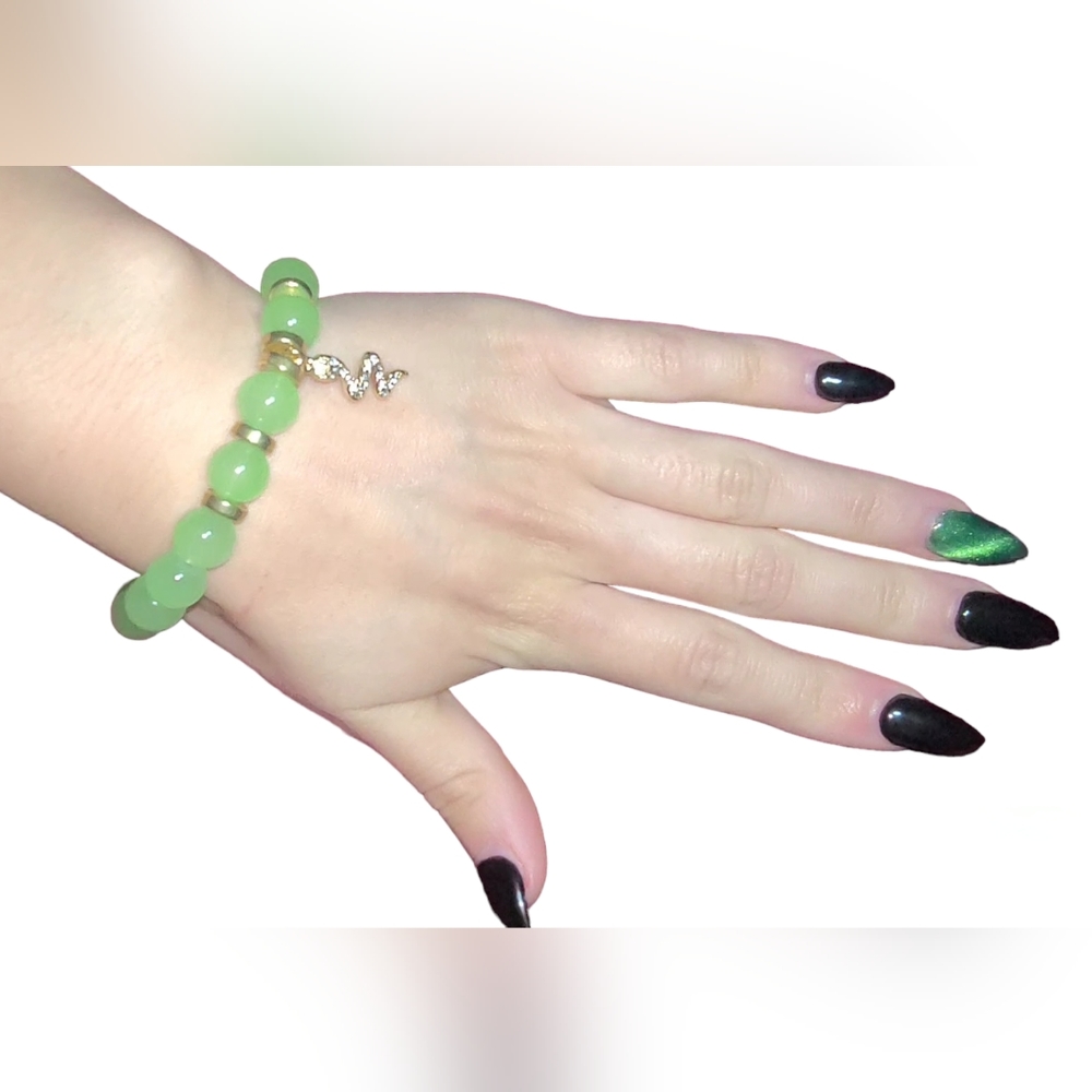Glass Bracelet w/ Snake Charm
